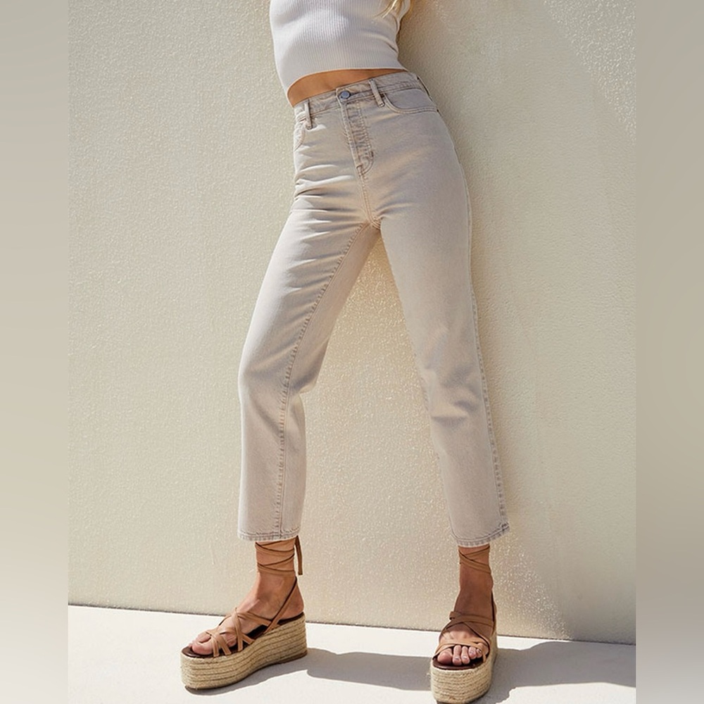 Pacsun Eco Tan High Waisted Straight Leg Jeans